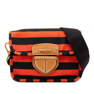 PRADA Black Leather Shoulder Bag